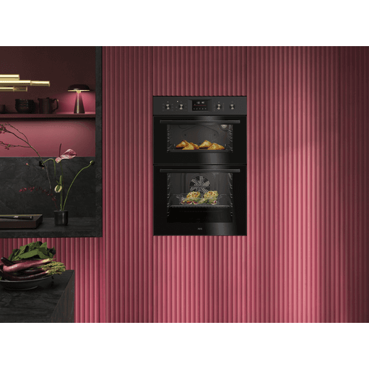 AEG OU5CP40B Built In Electric Double Oven - Black - Oven in kitchen