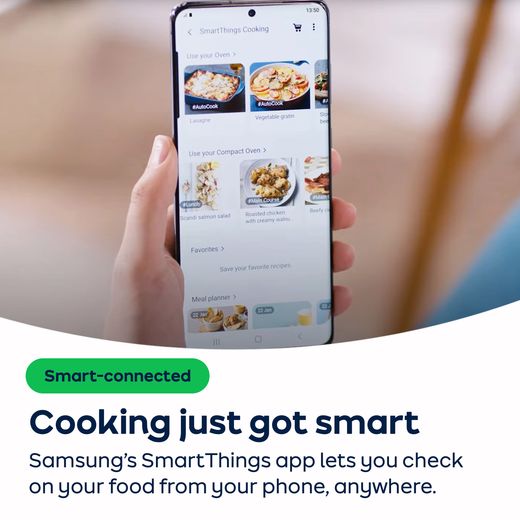 Samsung Bespoke Series 5 Compact Electric Single Oven - Black Glass - Annotation - Smart things shot