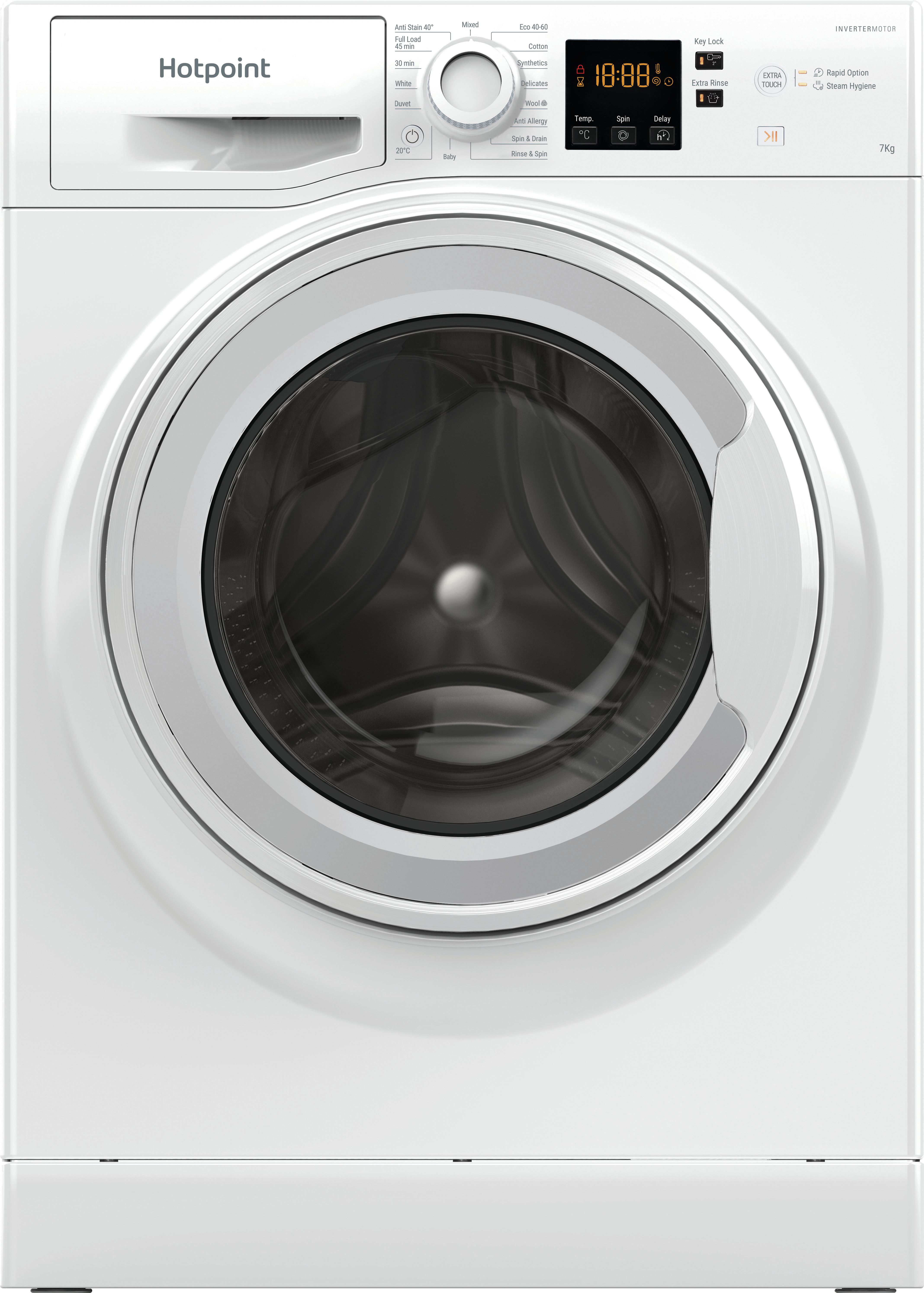 Hotpoint NSWM 7469 W UK 7kg Washing Machine with 1400 rpm - White - A Rated, White