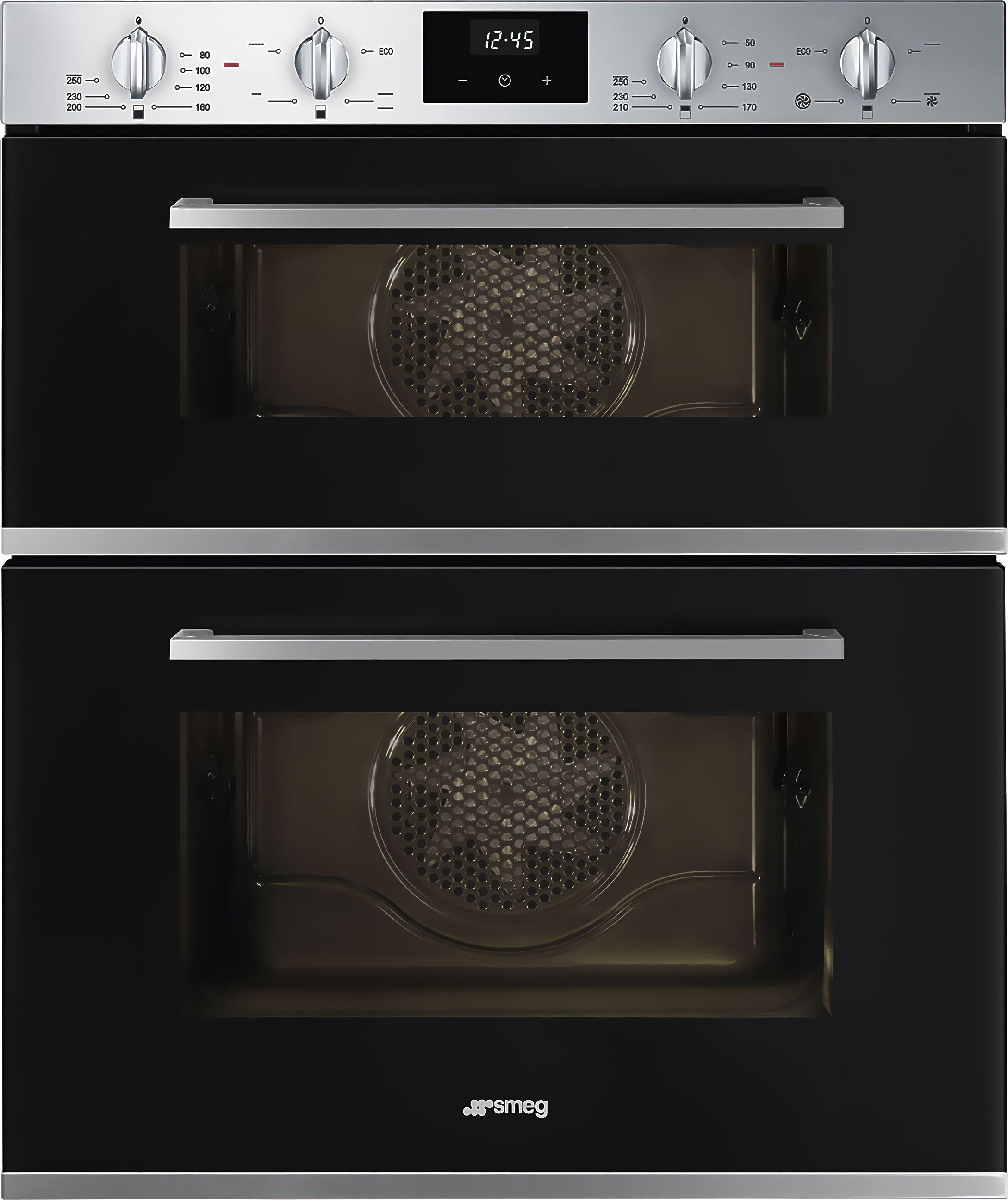 Image of Smeg Cucina DUSF400B Built Under Electric Double Oven - Black - A/B Rated, Black