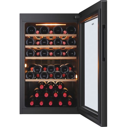 Haier Wine Cooler - Black - Front with door open shot