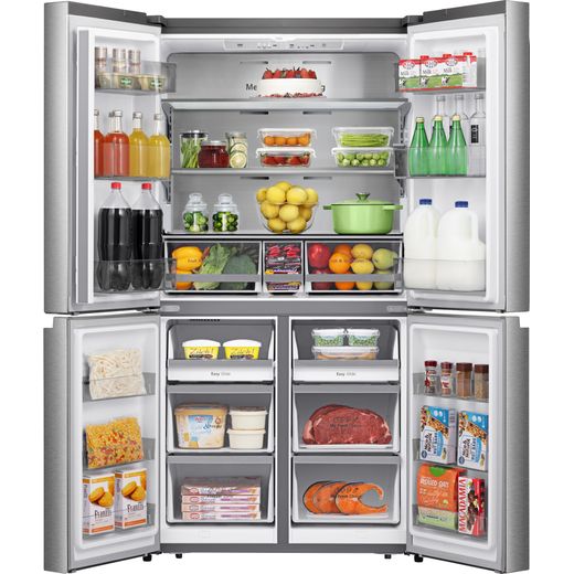 Hisense American Fridge Freezer - Stainless Steel - Doors open