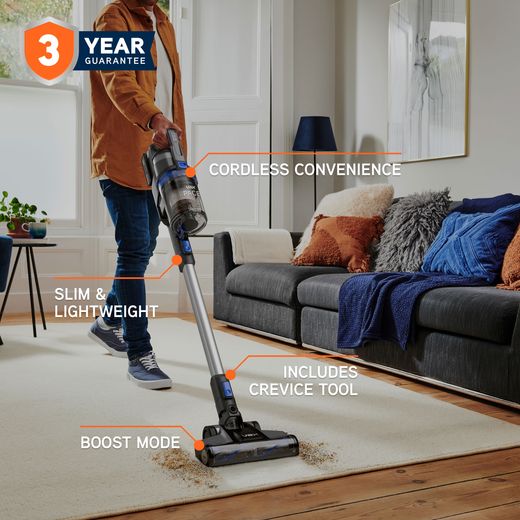 Vax Pace Cordless Vacuum Cleaner with up to 40 Minutes Run Time - Graphite / Blue - Warranty shot