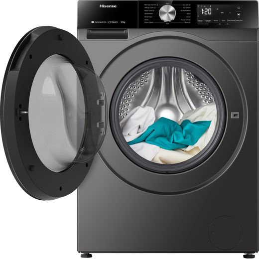 Hisense WF3S1243BT3 Washing Machine Titanium - Front with door open  shot 