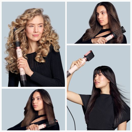 Dyson Airwrap Co-anda 2x™ Straight & Wavy 176937-01 Hair Straighteners - Gold/Red - Women straightening hair shot