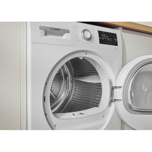 Bosch Series 4 WTH85226GB 8Kg Heat Pump Tumble Dryer - White  - close up drum shot