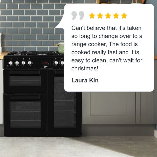 Beko KDVF90K 90cm Dual Fuel Range Cooker - Black