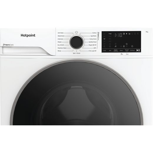 Hotpoint FabicCare HBCA 93 CARE UK 9kg Washing Machine with 1400 rpm - White - Control panel