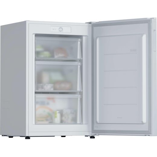 Hoover Under Counter Freezer - White - Right perpsective with door open shot