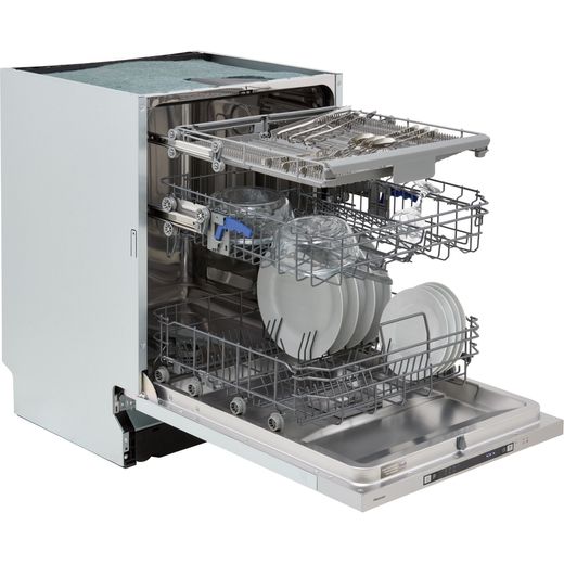 Hisense Fully Integrated Standard Dishwasher - Silver - Door open
