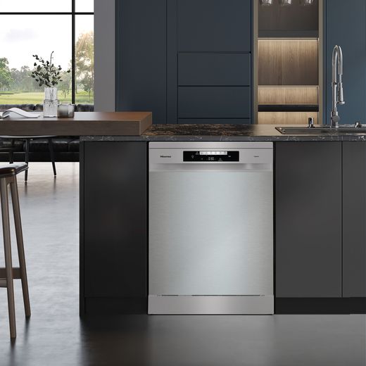 Hisense Standard Dishwasher - Stainless Steel - Dishwasher in kitchen shot