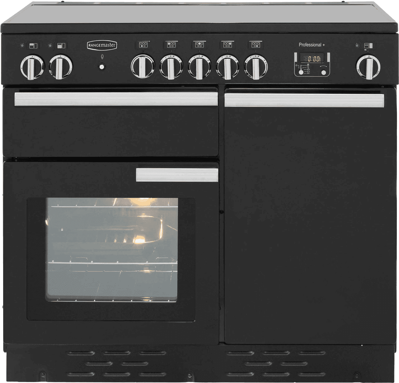 Rangemaster Professional Plus PROP100EIGB/C 100cm Electric Range Cooker with Induction Hob - Black - A/A Rated, Black