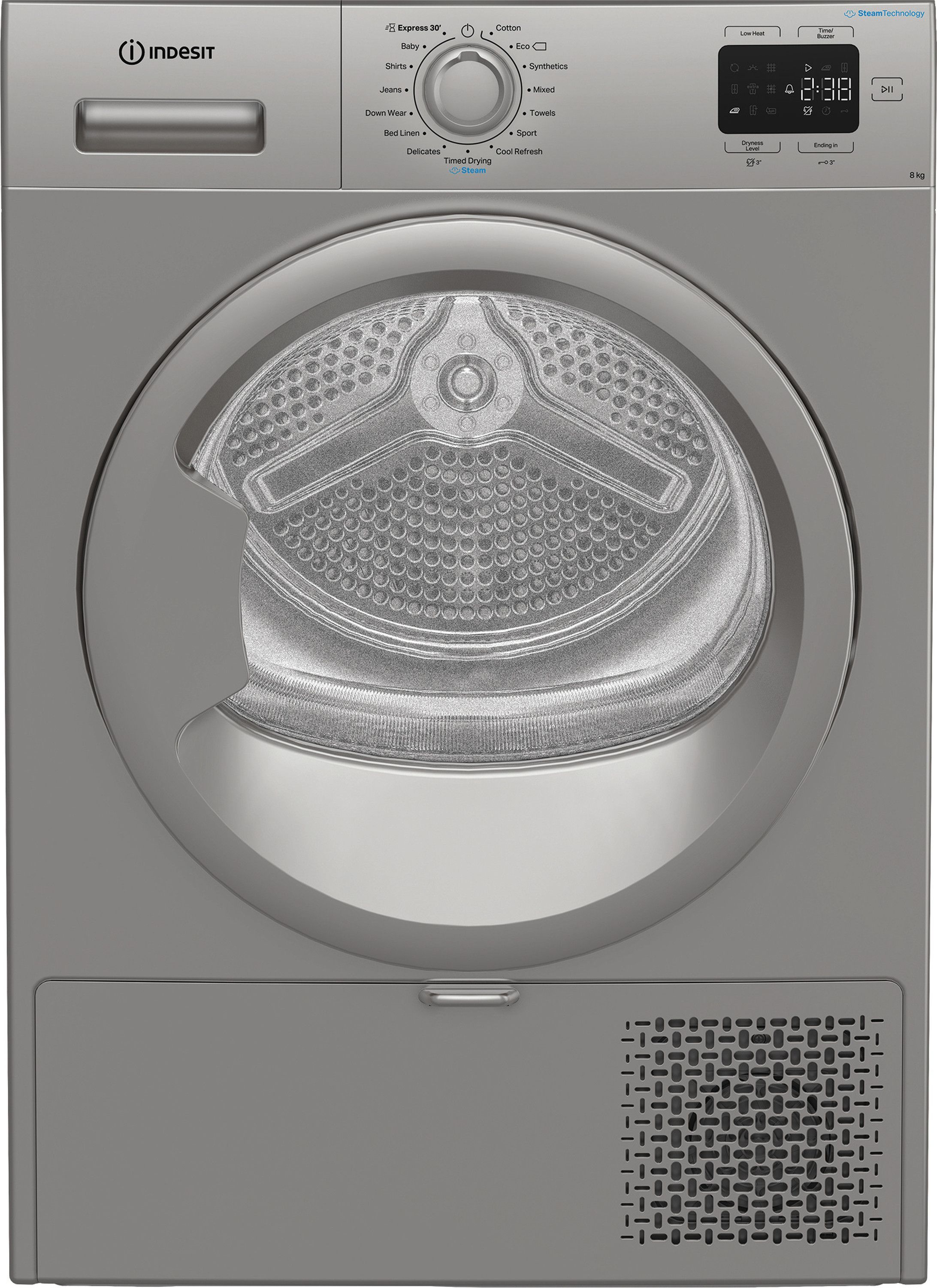 Indesit C YSD 82D SS UK 8kg Heat Pump Tumble Dryer - Silver