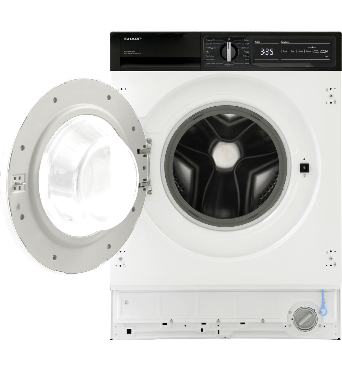 Sharp ES-NIH814BWA-EN Integrated 8kg Washing Machine with 1400 rpm - White  - A Rated