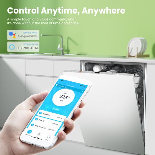 Comfee Fully Integrated Standard Dishwasher - White with Fixed Door Hinge Kit - annotation - works with amazon alexa and google home