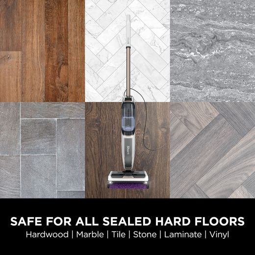Shark SteamPickUp SD200UK Steam Mop with up to 19.5 Minutes Run Time - White / Cloudy Blue - Annotation - Safe for all sealed floors