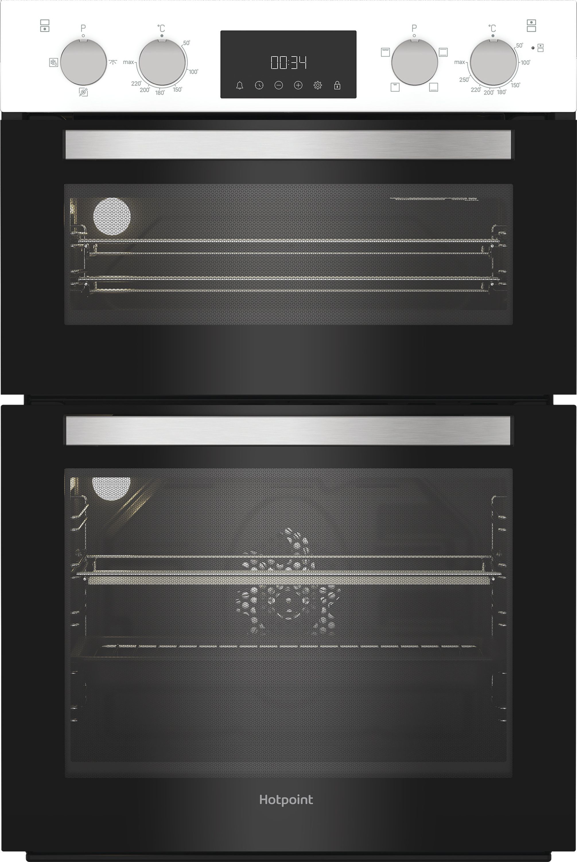 Image of Hotpoint DIH 10D W Built In Electric Double Oven - White - A/A Rated, White