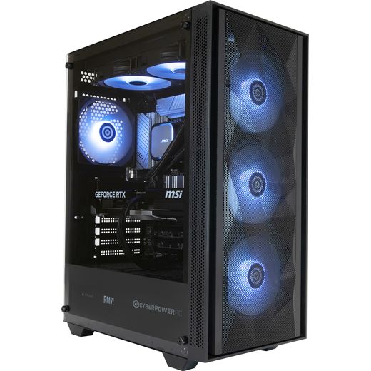 CyberPowerPC AO22236 - NVIDIA GeForce RTX 5060, Intel® Core™ i5, 1TB SSD - Black - Right perpsective shot