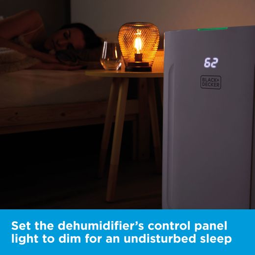 Black + Decker Smart Dehumidifier - White - Annotation - control panel shot