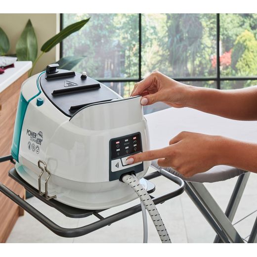 Morphy Richards Power Steam Elite With AutoClean Pressurised Steam Generator Iron - White / Green - Touching control panel