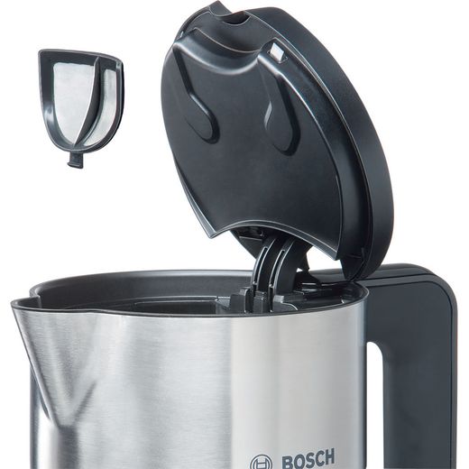 Bosch Styline TWK8631GB Kettle - White / Stainless Steel -  close up detail shot