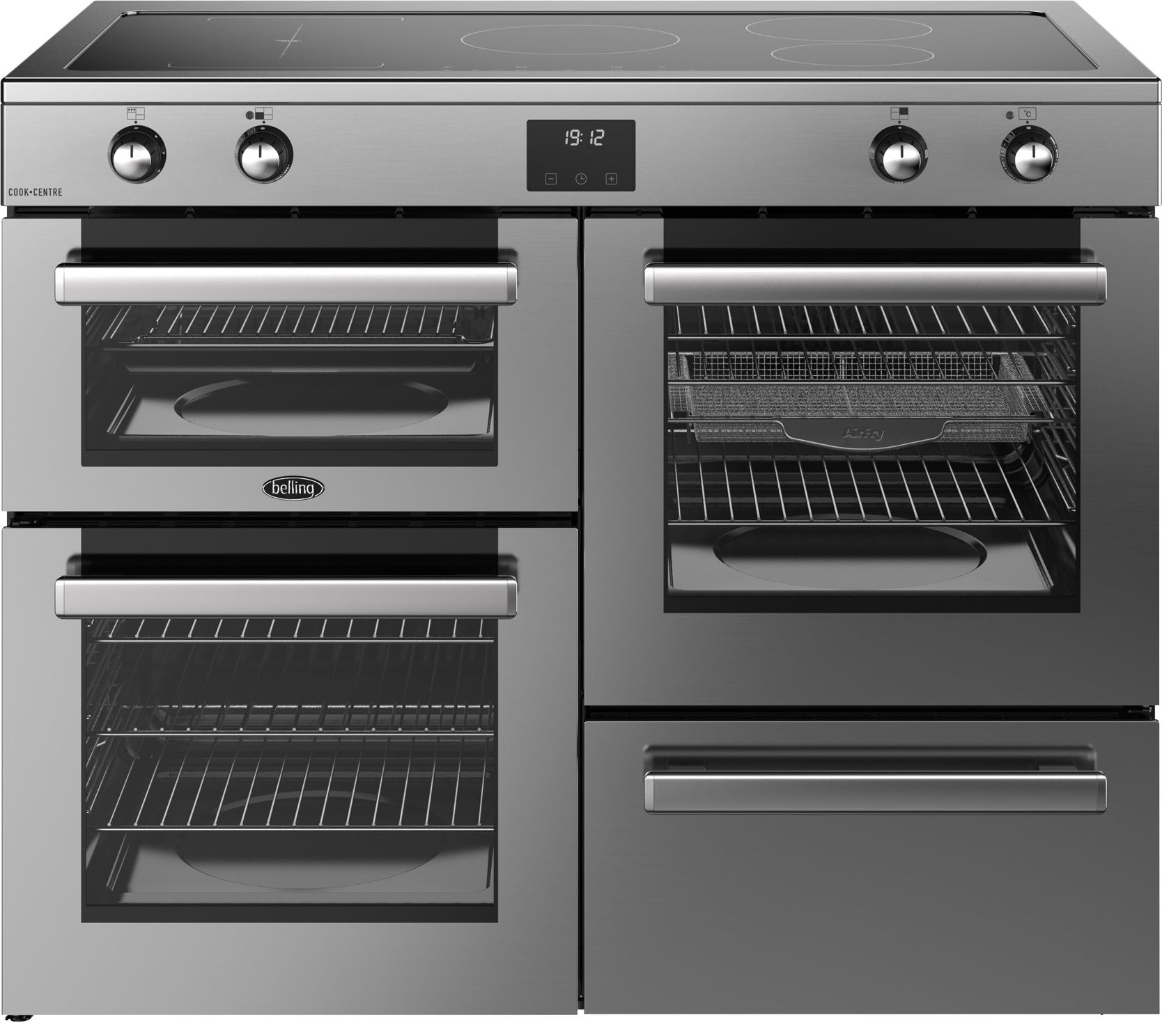 Image of Belling Cookcentre 110Ei 110cm wide Electric Range Cooker with Induction Hob - Stainless Steel - A/A Rated, Stainless Steel