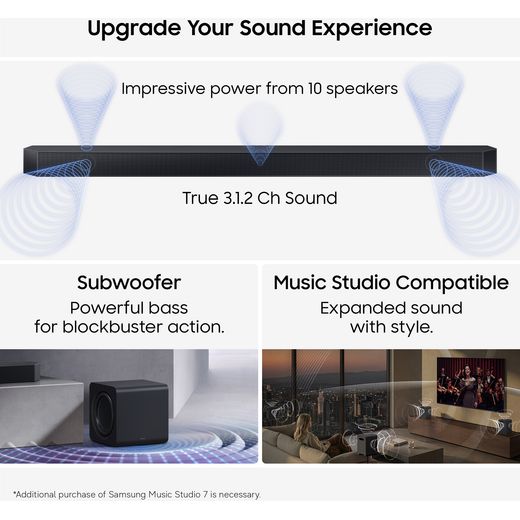 Samsung Q-Series HW-Q600H Bluetooth 3.1.2 Soundbar - Black - Annotation - 10 speakers