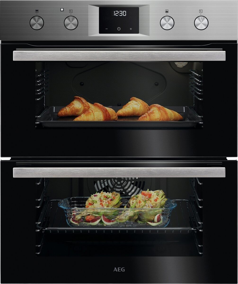 AEG OU5NU20M Built In Electric Double Oven - A Rated - Stainless Steel