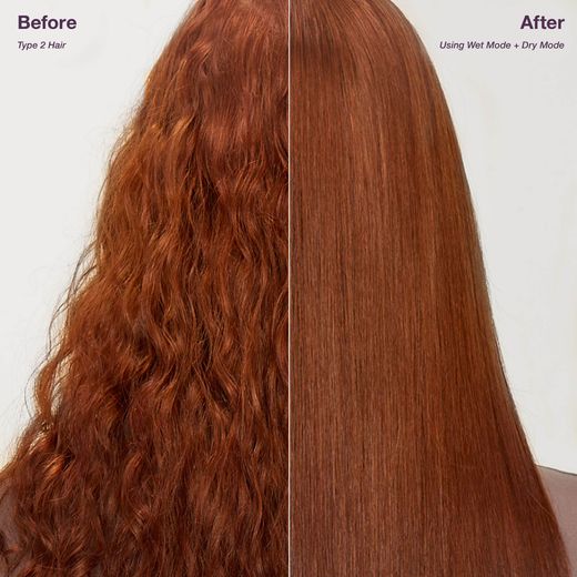 Shark SilkiPro Straight HT401UKPU Hair Straighteners - Plum Satin - annotation - before and after