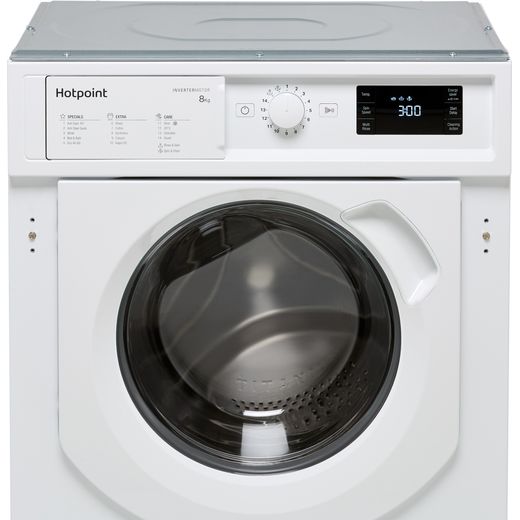 Hotpoint BIWMHG81485UK Integrated 8kg Washing Machine with 1400 rpm - White - Close up shot