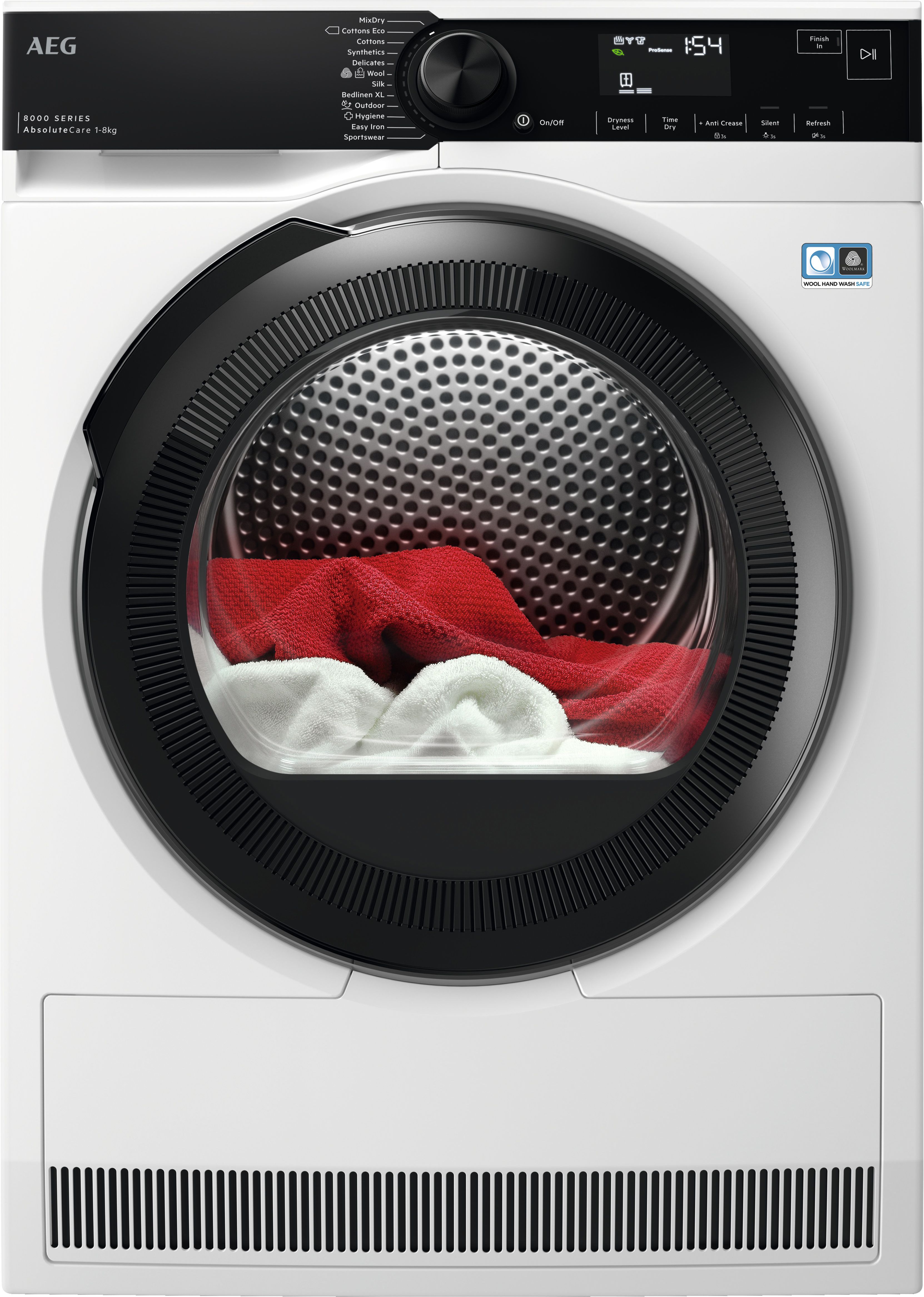 AEG TR848A4B 8Kg Heat Pump Tumble Dryer - White - A+++ Rated, White