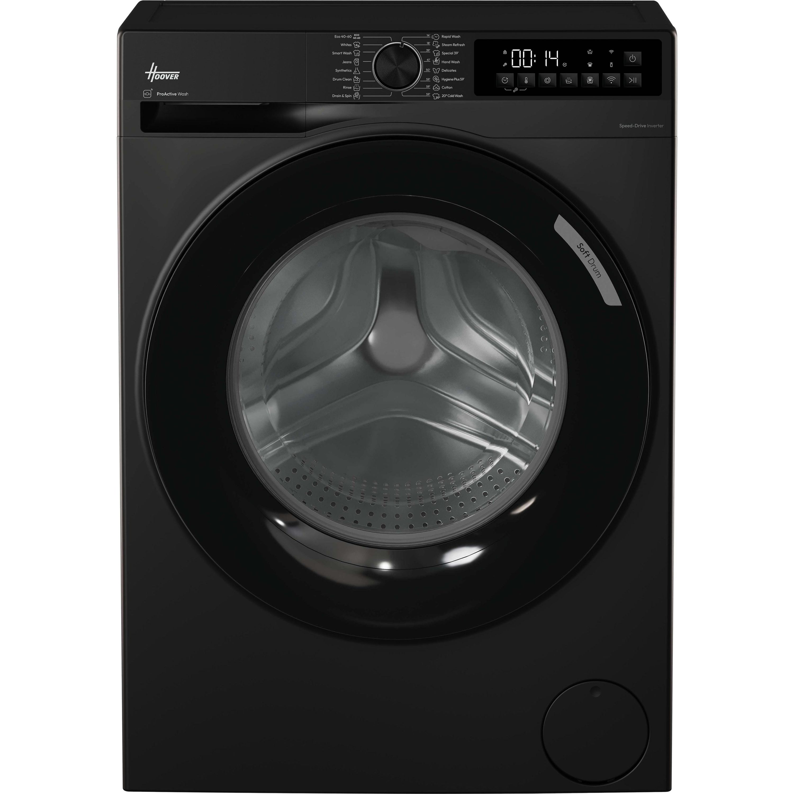 Hoover Pro Wash Series 3 HBR 412BL10J-80 12kg WiFi Connected Washing Machine with 1400 rpm Black A Rated Black