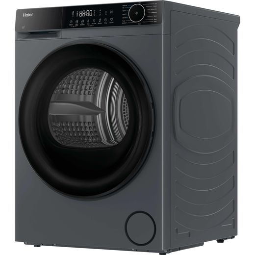 Haier X Series 5 HD90-D357GU1-UK 9Kg Heat Pump Tumble Dryer - Graphite - Left perspective shot