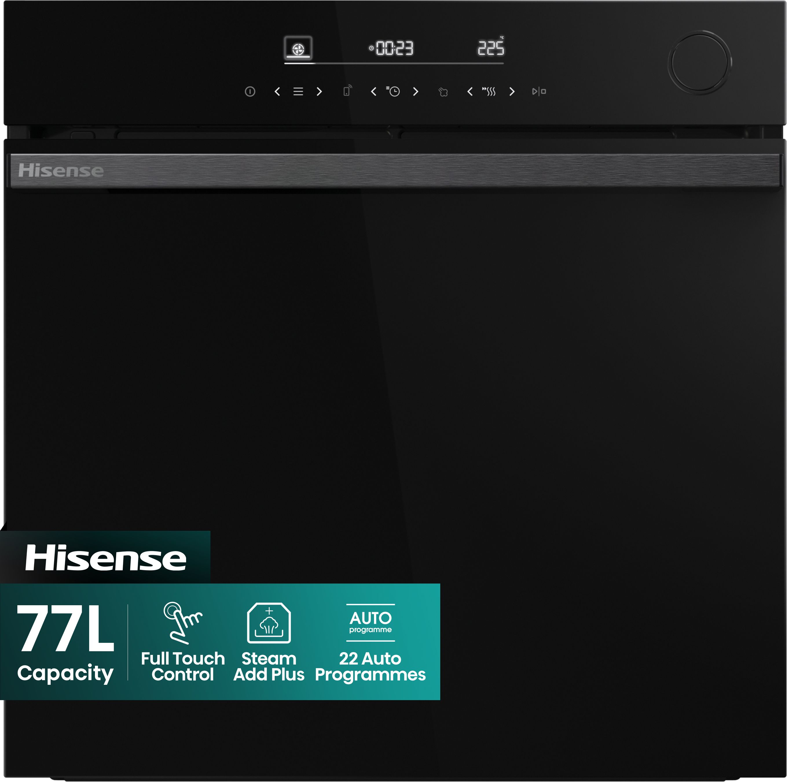 Hisense Built-In Electric Single Oven - Pyrolytic Cleaning - 77L - Black - BSA66346PDBGUK