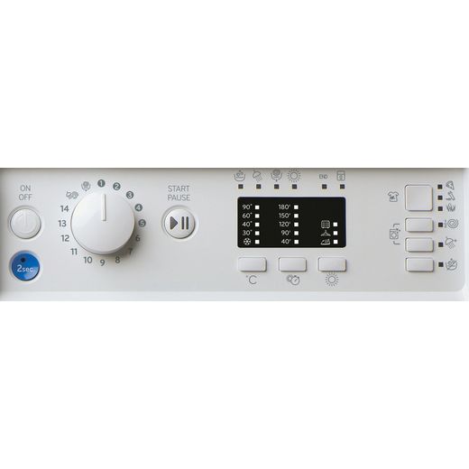 Indesit Integrated / Washer Dryer - White - Control panel shot