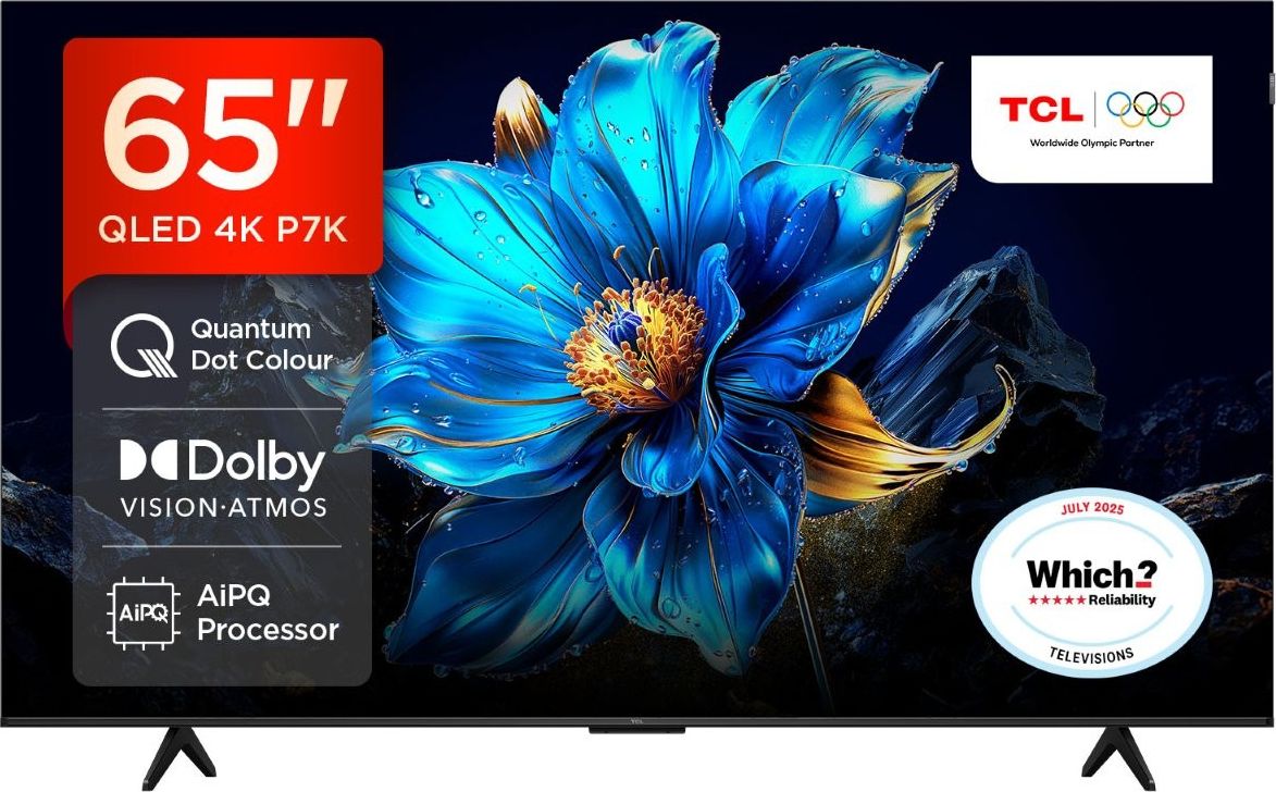 TCL 65" P7K QLED 4K UHD Smart Google TV - Silver 65P7K-UK