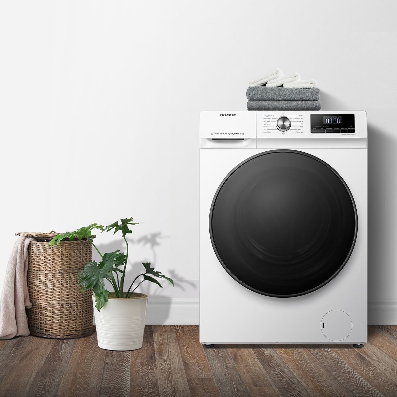 Hisense 8kg washing machine | White | WFQA8014EVJM