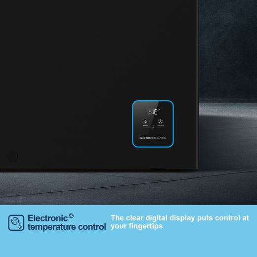 Fridgemaster MCF145EB Chest Freezer - Black - Annotation - Electronic temperature control