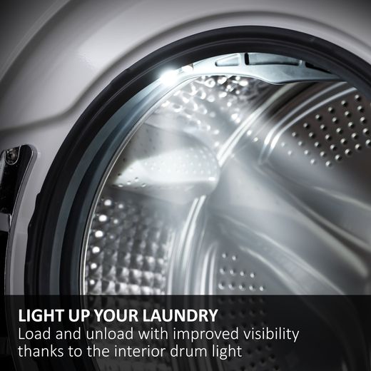 Haier X9 HD100-CQ387GU-UK Wifi Connected Heat Pump Tumble Dryer - Graphite - Annotation - led light shot