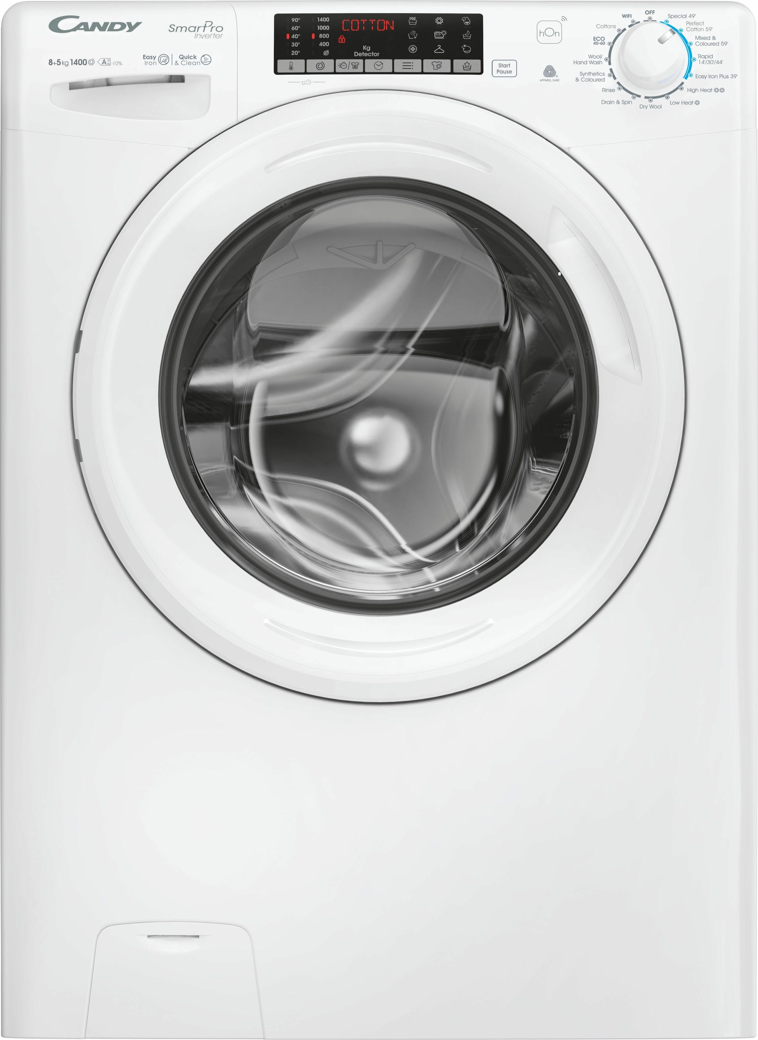 Candy Smart Pro Inverter CSOW4856TWM6-80 Wifi Connected 8Kg/5Kg Washer Dryer with 1400 rpm - White - D Rated [Wash&Dry], A Rated [Wash Only], White