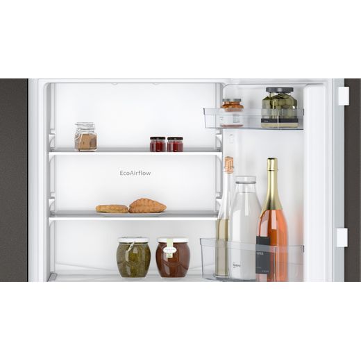 NEFF Integrated Fridge Freezer with Fixed-mounted Kit - White - Close up inside shot