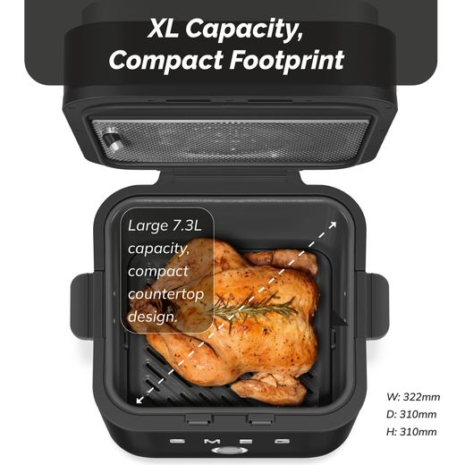 Smeg Collezione AFC01BLMUK Air Fryer - Black - Annotation - Compact footprint