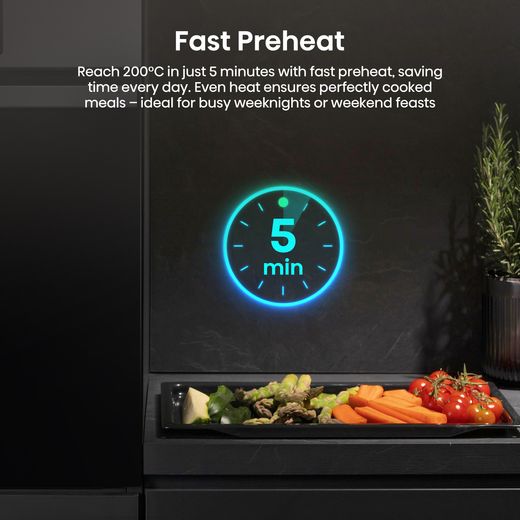 Hisense Hi2 BI626PXUPUK Built In Electric Single Oven with Pyrolytic Cleaning - Stainless Steel - Annotation - Fast preheat