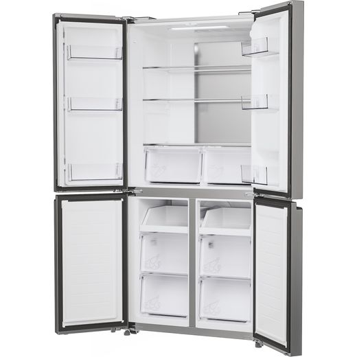 Hoover American Fridge Freezer - Inox - Left perspective door open shot