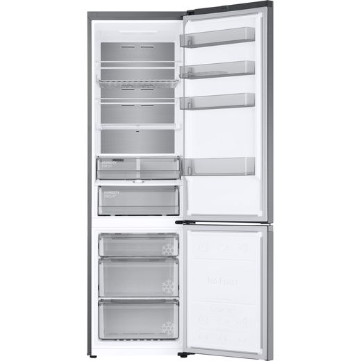 Samsung Bespoke 70/30 Total No Frost Fridge Freezer - Refined Steel - Front with door open shot