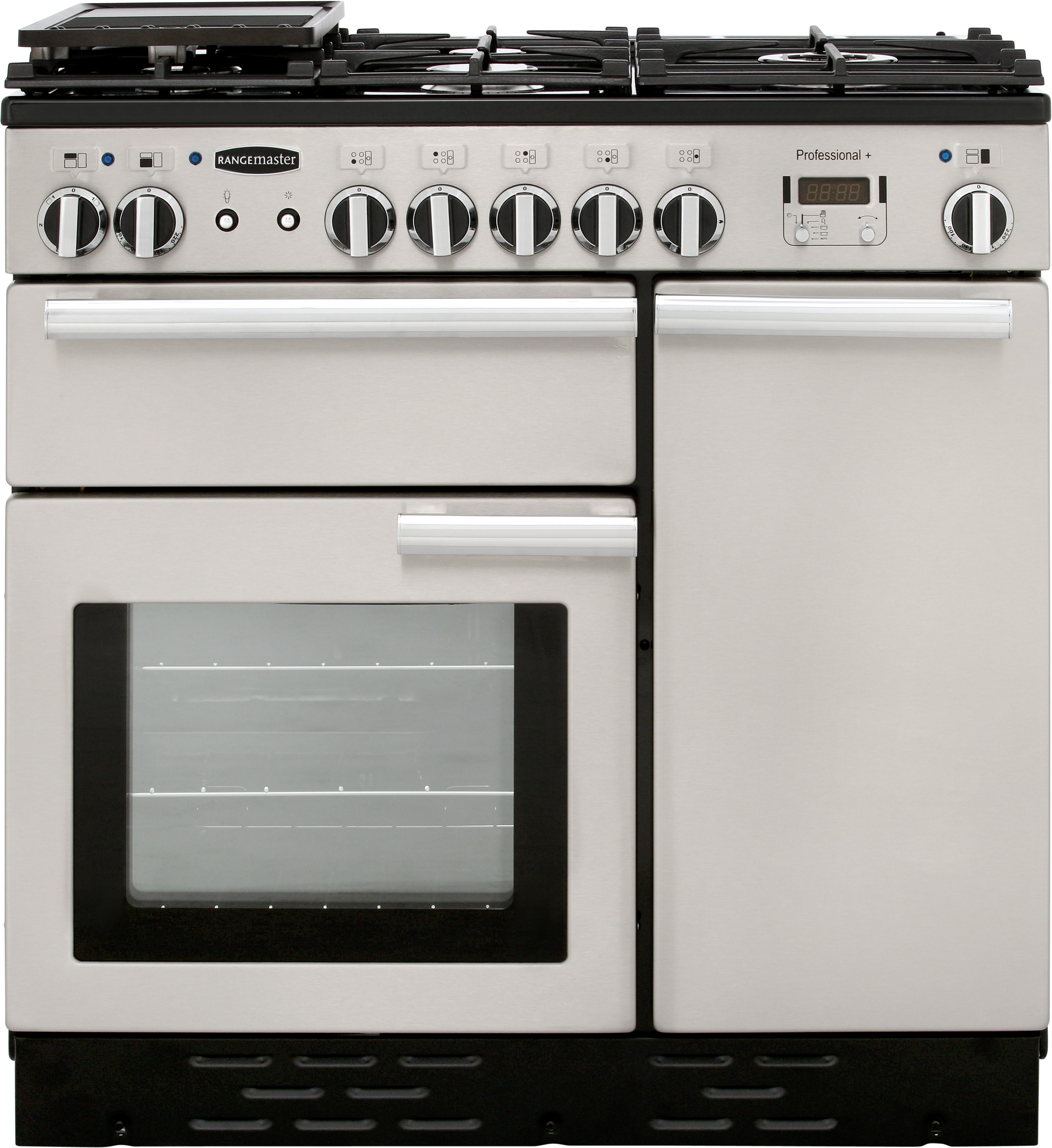 Rangemaster Professional Plus PROP90DFFSS/C 90cm Dual Fuel Range Cooker - Stainless Steel - A/A Rated, Stainless Steel