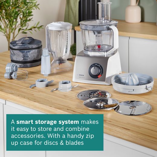 Bosch MultiTalent 8 3.9 Litre Food Processor - White / Stainless Steel - Annotation - Smart storage system