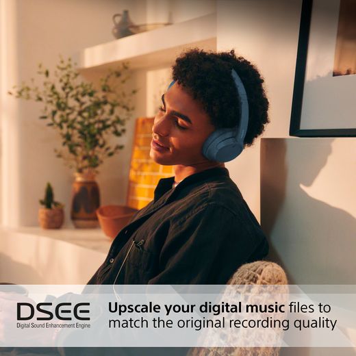 Sony WH-CH720N Wireless Noise Cancelling Over-ear Headphones - Blue - Annotation - upscaling sound shot 