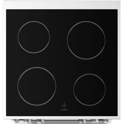 Midea MFO24EME4R118-WH 60cm Wide Double Oven Electric Cooker with Ceramic Hob - White - hob view shot
