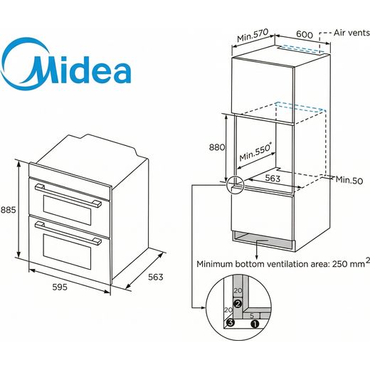 Midea MBOD70M30D0-SS oven 72 L 4500 W Stainless steel_6